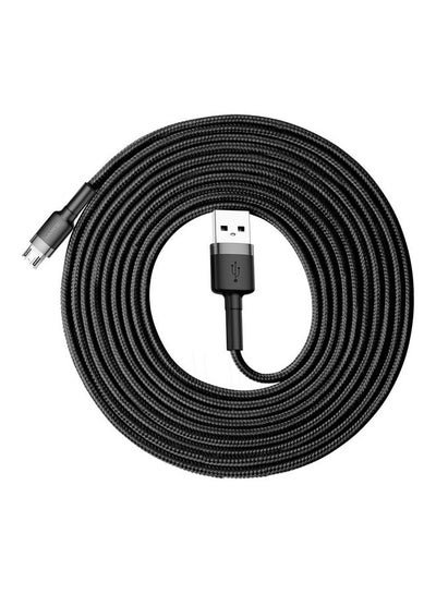 اشتري Cafule Micro USB Cable Nylon Braided Fast Quick Charger Cable USB to Micro USB 2.0A Android Charging Cord compatible for Galaxy S7 S6, Note, LG, Nexus, Nokia, PS4 3M Grey/Black Black في الامارات