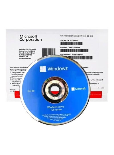 Buy Windows 11 PRO DVD Sealed Pack 64 bit Lifetime License 1 PC Retail Blue in Egypt