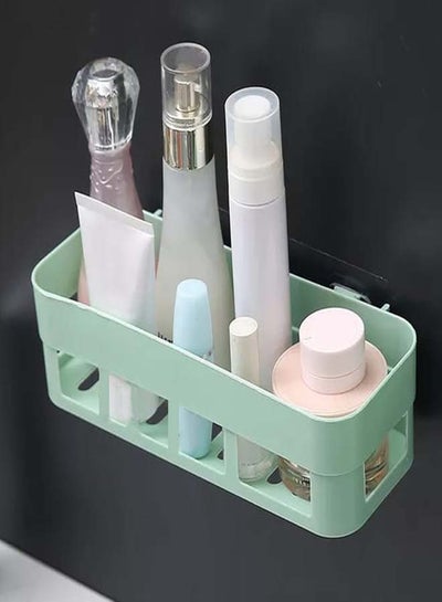 Buy Multifunctional Wall Mounted Bathroom Storage Box Light Green 25.5 x 9.5 x 6.5cm in UAE