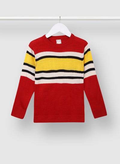 Buy Colourblock Pattern Crew Neck Sweater Multicolour in UAE