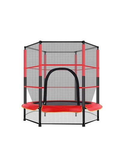 اشتري 5.5ft Heavy-Duty Indoor And Outdoor Portable Bounce Trampoline With Safety Net For Secure Fun Time 140X140X160سم في السعودية