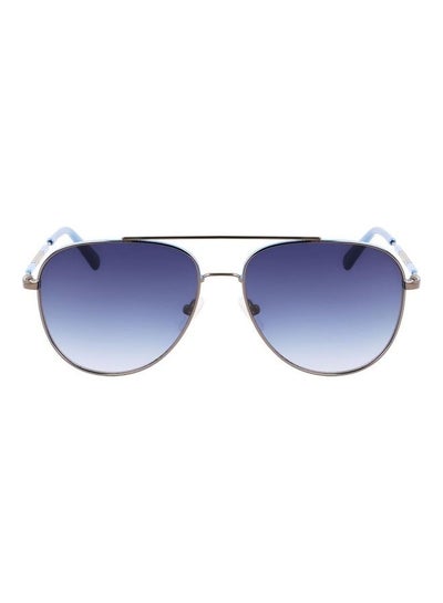 اشتري Full Rim Metal Aviator Sunglasses CKJ22201S 5915 (020) Dark Ruthenium/Blue في الامارات