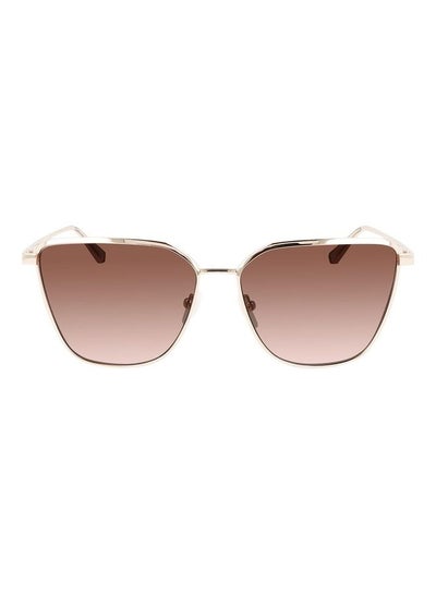 اشتري Women's Full Rim Metal Square Sunglasses CK22104S 6015 (718) Gold / Blush في السعودية