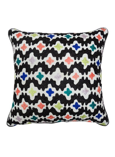 Buy Decorative Cushion - 100% Cotton Cover Microfiber Infill - Embroidery Bedroom Or Living Room Decoration Brown 45 x 45cm in Saudi Arabia