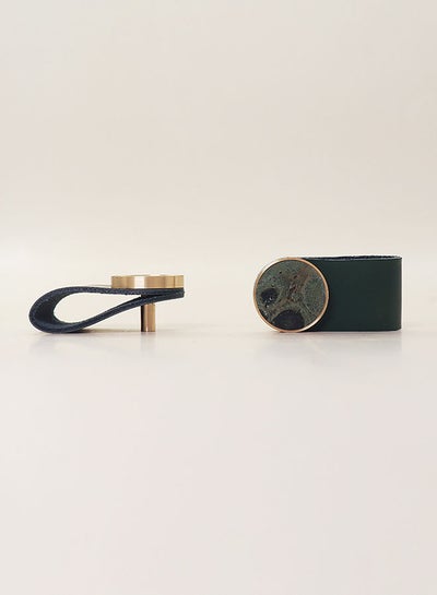 Buy Modern Style Easy Operated Door Knob Green Peafowl/Dark Green 65 x 30mm in Saudi Arabia