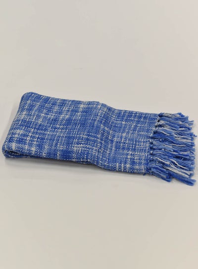 Buy Lightweight Summer Blanket Queen Size 340 GSM Woven Texture All Season Blanket Bed And Sofa Throw Blue 150 x 200cm in Saudi Arabia