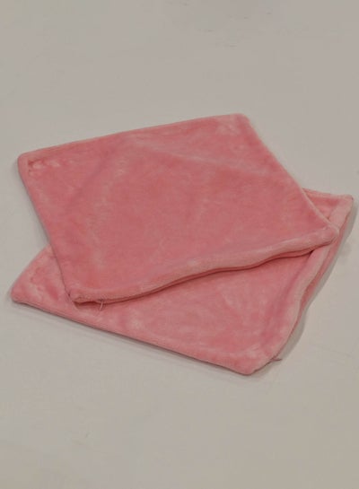 اشتري طقم غطاء وسادة مخملي بلون سادة مكون من قطعتين بوليستر وردي Standard Sizeلا يوجد في السعودية