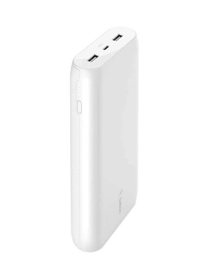 Buy 20000 mAh BoostCharge USB C Powerbank- 30W PD Fast Charger w/ USB-C And USB Ports, Chargers For Macbook Pro/iPad Pro 11/12.9 Inch/ iPhone 15/14 Or Older, Google, Samsung, Huawei White in Saudi Arabia