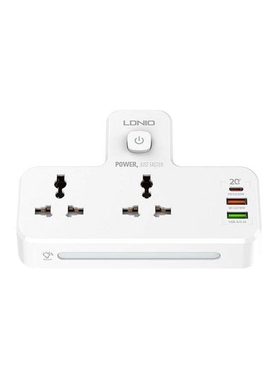 Buy Multi Plug Extension Sockets with 2 USB With PD PORT White 155x105x73mm in Egypt