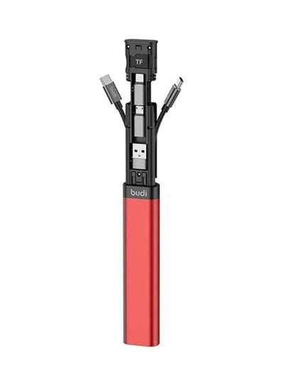 Buy 9-In-1 Multi-Functional Cable Stick 18cm Black Red in UAE