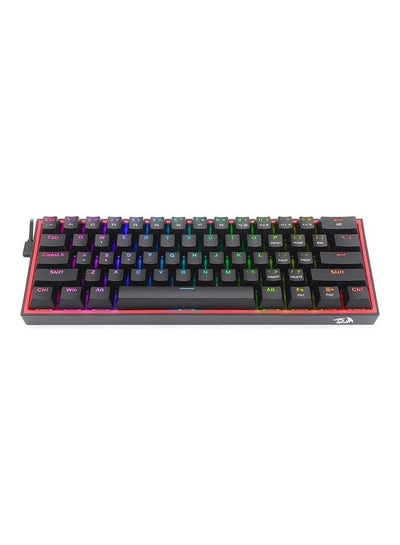 Buy FIZZ K617 60% Wired Mechanical Keyboard, Red Switches, No-Slip Stand, Vibrant RGB, Hot-Swappable, 20 Presets Backlighting, Detachable Type-C Cable, English Layout in UAE