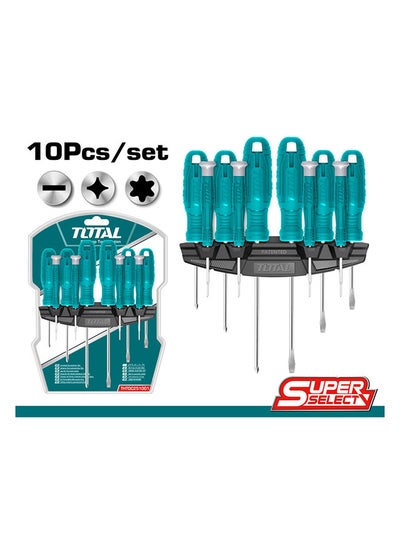 اشتري 10 Pcs Screwdriver And Precision Screwdriver Set Teal / Grey في مصر