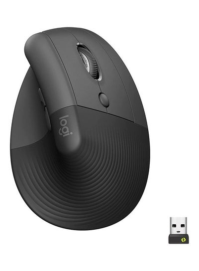 Buy Lift Vertical Ergonomic Mouse, Wireless, Bluetooth or Logi Bolt USB receiver, Quiet clicks, 4 buttons, compatible with Windows/macOS/iPadOS, Laptop, PC Black in UAE