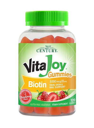 Buy VitaJoy Biotin Vitamin Supplement 5000 mcg - 120 Vegetarian Gummies in UAE