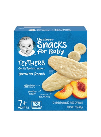 Buy Banana Peach Gentle Teething Wafers 48grams in UAE