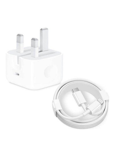 Buy 20W Adapter White With Usb-C Cable White in UAE