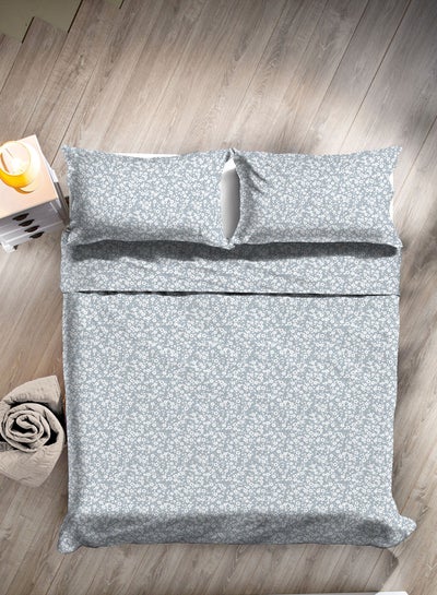 Buy Duvet Cover Set - With 1 Duvet Cover 160X200 Cm And 2 Pillow Cover 50X75 Cm - For Twin Size Mattress - 100% Cotton Percale 180 Thread Count Cotton Pantone Grey Twin in UAE