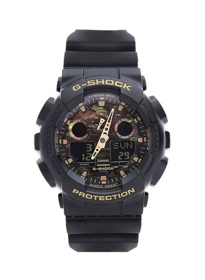 Buy Men's Round Shape Rubber Strap Analog & Digital Wrist Watch 51 mm - Black - GA-100CF-1A9DR in Egypt