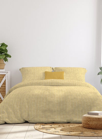 Buy Comforter Set Queen Size All Season Everyday Use Bedding Set 100% Cotton 3 Pieces 1 Comforter 2 Pillow Covers Musturd Gold Cotton Musturd Gold Cotton Musturd Gold in Saudi Arabia