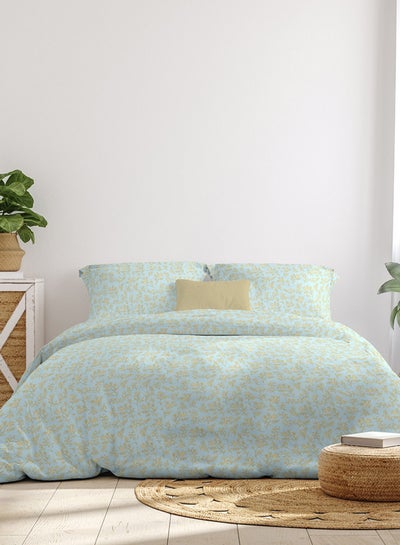 Buy Comforter Set Queen Size All Season Everyday Use Bedding Set 100% Cotton 3 Pieces 1 Comforter 2 Pillow Covers  Sea Blue Cotton Sea Blue 160 x 220cm in UAE