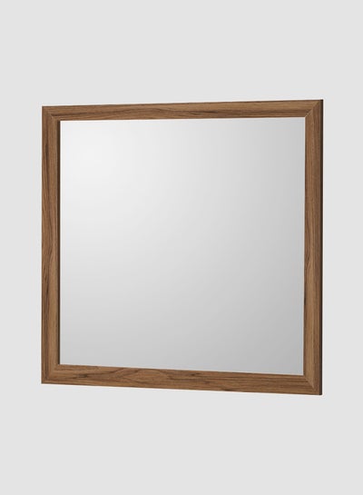 Buy Beatrixwills Collection Wall Mounted Mirror Engineered Wood 53K3 - Chiavenna Walnut 1040 x 1040 x 18mm in Saudi Arabia