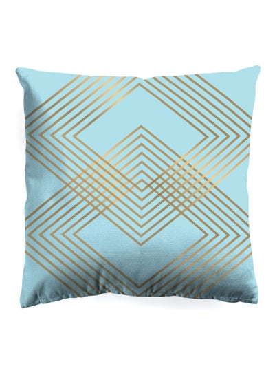 Buy Decorative Cushion , Size 45X45 Cm Turq Gold - 100% Cotton Cover Microfiber Infill Bedroom Or Living Room Decoration Turq Gold Standard Size in Saudi Arabia