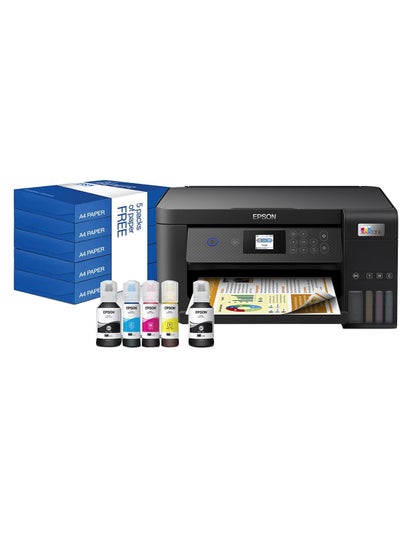 Buy 3 In 1 Printer EcoTank L4260 Home Ink Tank Printer With Double Sided A4 Colour Paper Black in Saudi Arabia