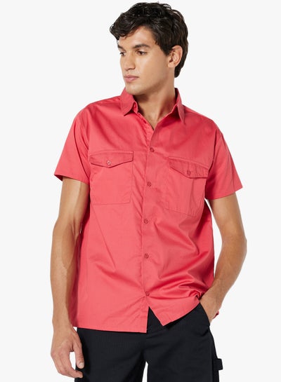 Buy Front Pocket Shirt Red in Saudi Arabia