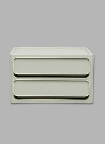 Buy 2-Drawer Storage and Makeup Organizer Grey in UAE