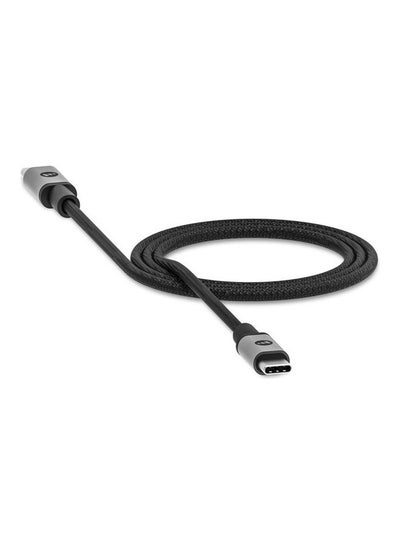 Buy USB-C To USB-C Charging Cable 1.5 Meter Braided Type C For Fast Charge And Data Sync Black in UAE