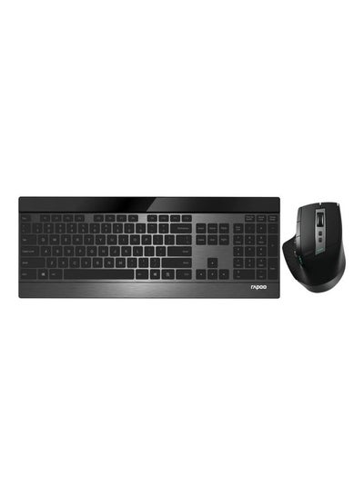 Buy 9900M Multi Mode Wireless Keyboard and Mouse Rechargeable Combo (Bluetooth 3.0/4.0/2.4G), Connect Up to 4 Devices Black in UAE