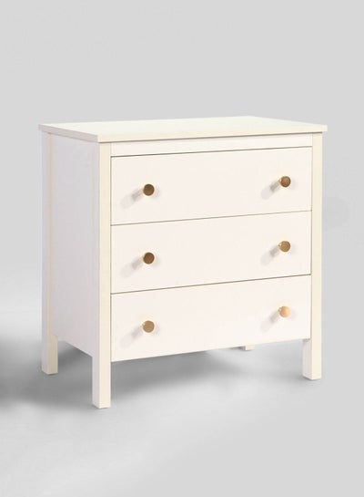 Buy Bedroom Makeup Vanity - White Frigg Collection 700 X 450 X 720 - 3 Drawer Dresser For Hairstyle Cream 700*450*720mm in UAE