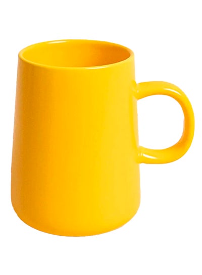 Buy Frosted Ceramic Coffee Mug Yellow in UAE