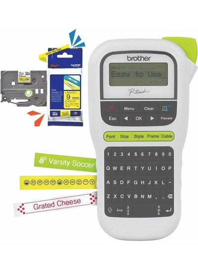 Ptoch Labelling Machine Brother P-Touch H 110 Labeling Machine With TZe-621 9mm x 8m Black on ...