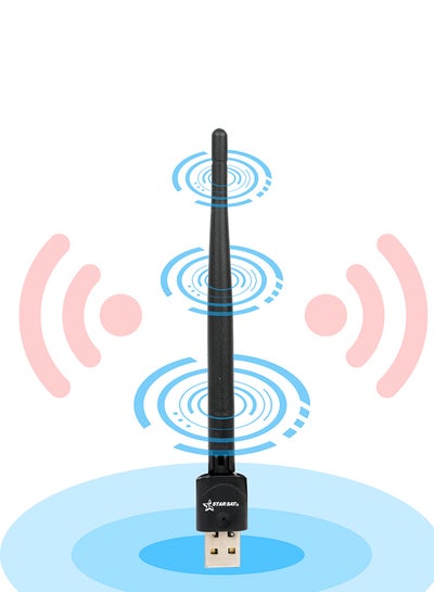 اشتري دونجل واي فاي لاسلكي 2.4 جيجا بمنفذ USB مع هوائي أسود في الامارات