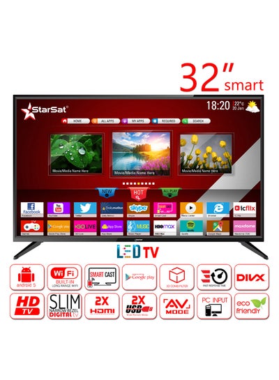 Buy 32-Inch HD Smart LED TV StarSat-32 Smart Black in UAE
