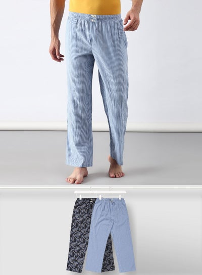 Buy 2 Pack Lounge Pants Sets Blue/Black in UAE