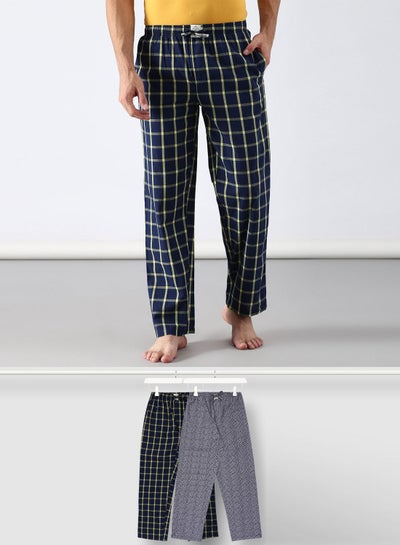 Buy 2 Pack Lounge Pants Sets Blue/Grey in UAE