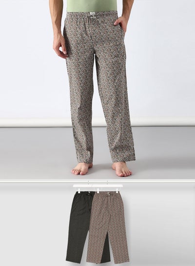 Buy 2 Pack Lounge Pants Sets Grey/Green in UAE