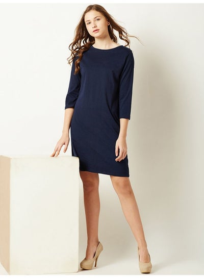 Buy Take It Slow Shift Dress Navy Blue in Saudi Arabia