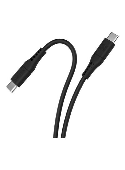 Buy 60W Power Delivery Ultra-Fast USB-C Soft Silicon Cable 2M Black in UAE