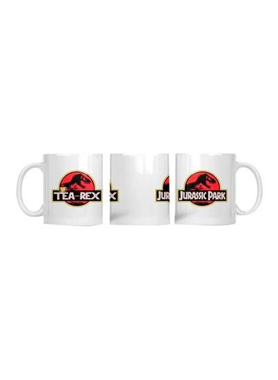 Buy Jurassic Park Printed Ceramic Mug White/Red/Black in Egypt