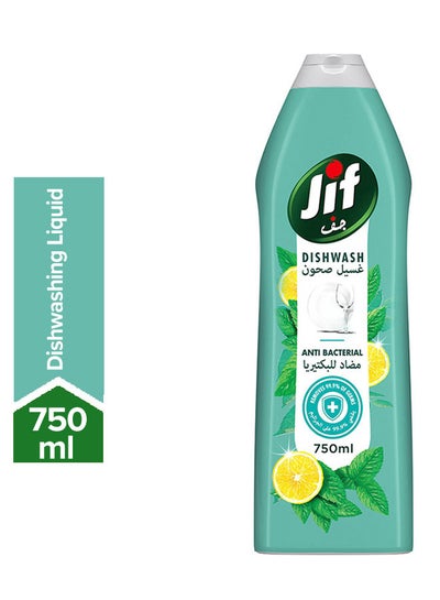 Buy Antibacterial Dishwashing liquid For 100% Grease Removal Mint And Lemon Double Foam Power 750ml in UAE