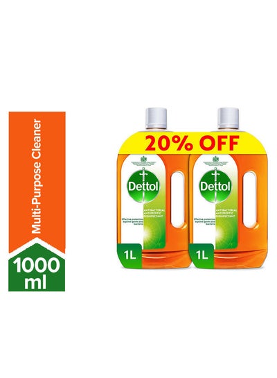 Buy Anti Bacterial Antiseptic Disinfectant Liquid, Pack Of 2 Multicolour 1000ml in Saudi Arabia