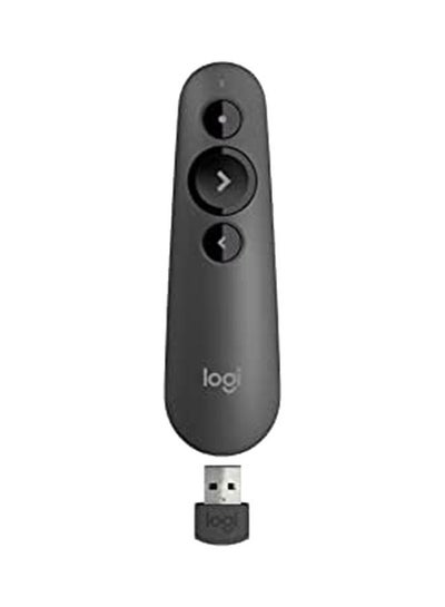 Buy R500s Laser Presentation Remote, Bluetooth / 2.4GHz Wireless Connection, 20m Range, Integrated Laser Pointer, 910-005843 Graphite in Egypt