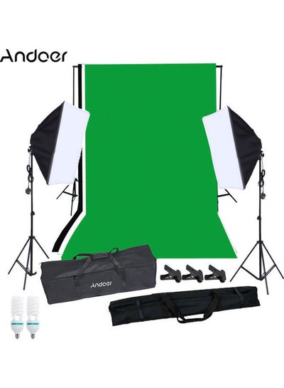 Buy 14-Piece Photography Softbox Lighting Kit Green/Black/White in Saudi Arabia