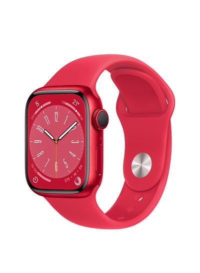 Buy Watch Series 8 GPS 45mm Product(RED) Aluminium Case With Product(RED) Sport Band in UAE