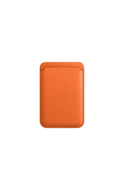 Buy iPhone Leather Wallet with MagSafe Orange in UAE
