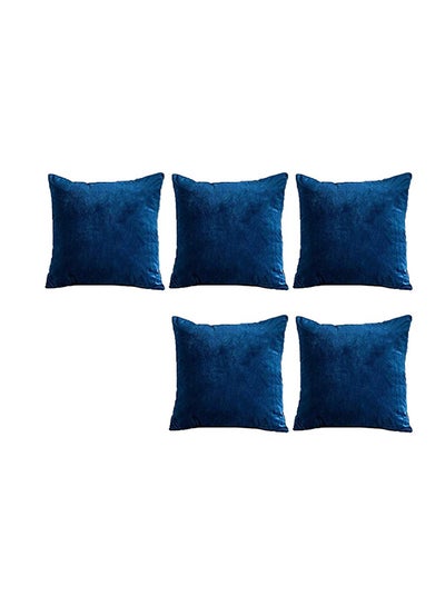 Buy 5-Piece Decorative Cushion Blue 25x25cm in Saudi Arabia