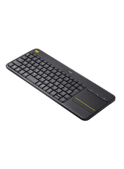 Buy K400 Plus Wireless Livingroom Keyboard With Touchpad for Home Theatre PC Connected to TV, Customizable Multi-Media Keys, Windows, Android, Laptop/Tablet, AR Layout Black in Egypt